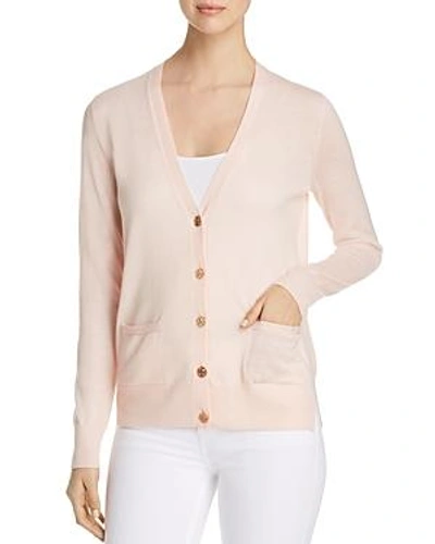 Shop Tory Burch Madeline Merino Wool Cardigan In Ballet Pink