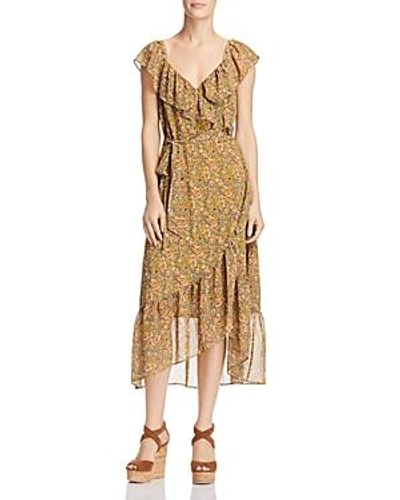 Shop Rebecca Minkoff Jessica Ruffled Floral-print Dress In Yellow Multi