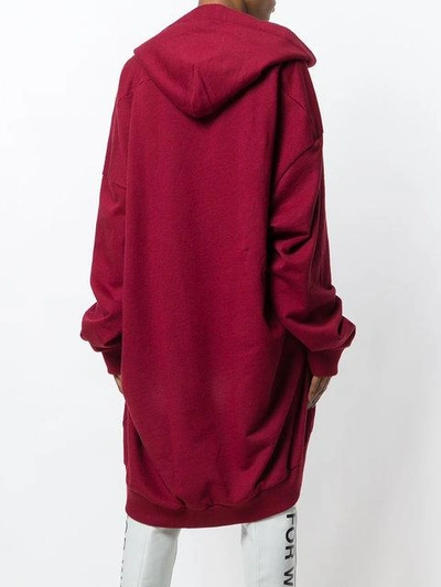 Shop Marques' Almeida Marques'almeida Oversized Hoodie Dress - Red
