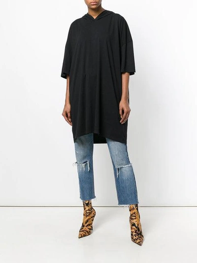 Shop Faith Connexion Shortsleeved Oversized Hoodie In Black