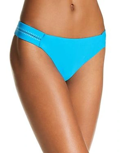 Shop Pilyq Stitched Side Bikini Bottom In Tropics Blue