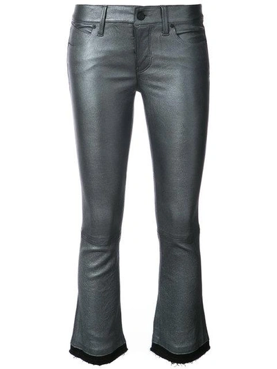 Shop Rta Cropped Raw Edge Trousers In Grey