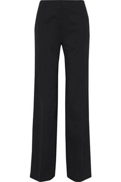 Shop Proenza Schouler Stretch Virgin Wool-twill Wide-leg Pants In Black