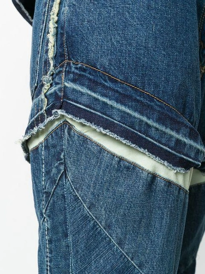 Shop Sacai Distressed Slim-fit Jeans In Blue