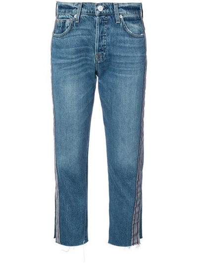 Shop Hudson Side-stripe Cropped Jeans - Blue