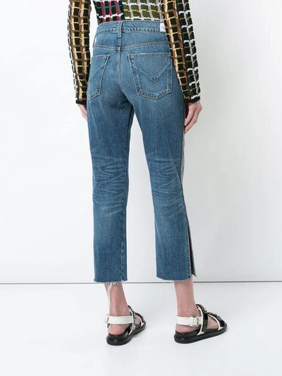 Shop Hudson Side-stripe Cropped Jeans - Blue