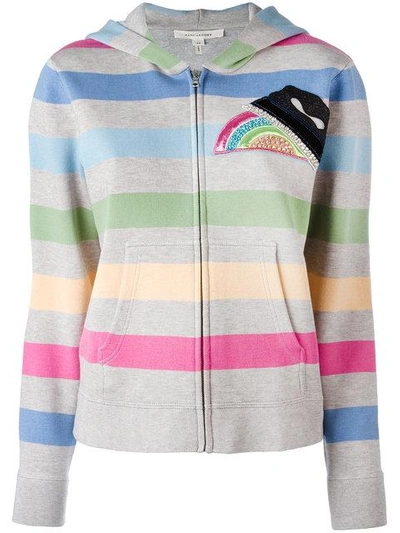 Shop Marc Jacobs Striped Hooded Cardigan - Multicolour