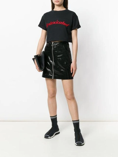 logo embroidered cropped T-shirt