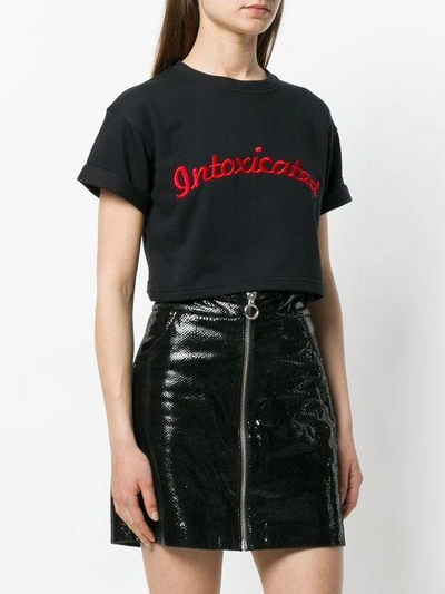 logo embroidered cropped T-shirt