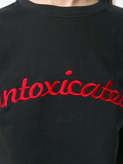 Shop Intoxicated Logo Embroidered Cropped T-shirt - Black