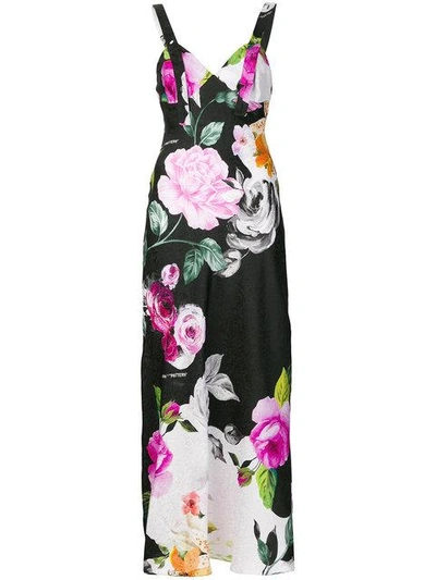 Shop Off-white Floral Sleep Dress In Multicolour
