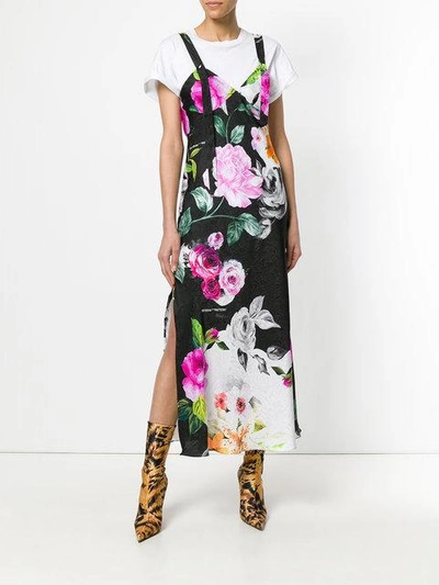 Shop Off-white Floral Sleep Dress In Multicolour