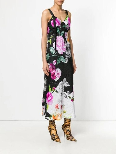 Shop Off-white Floral Sleep Dress In Multicolour