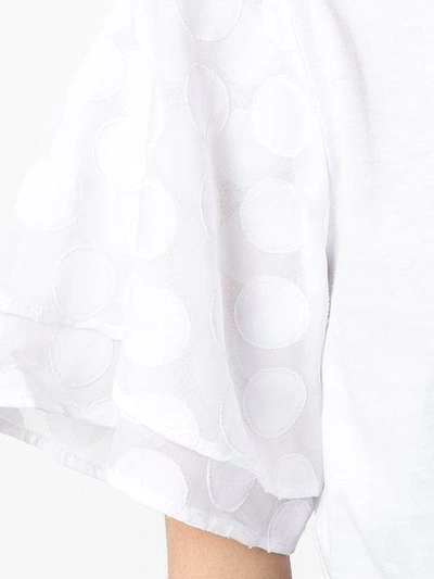 Shop Michael Michael Kors Polka Dot Sleeve T-shirt - White
