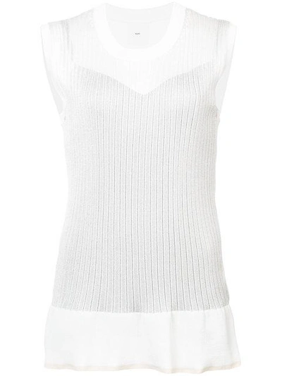 Shop Kuho Sleeveless Ribbed Sweater In White