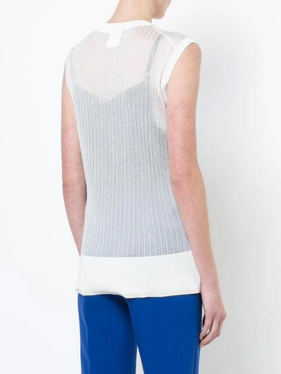 Shop Kuho Sleeveless Ribbed Sweater In White