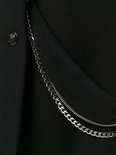 Shop Lanvin Chain Embellished Coat In Black