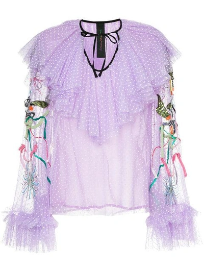 Shop Romance Was Born Unicorn Beaded Blouse In Pink