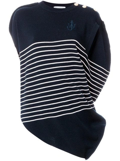 Shop Jw Anderson Striped Knitted Top In Blue