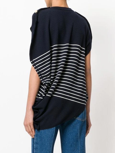 Jw Anderson Cirular Mariniere Wool Knit Top In Blue