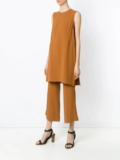 Shop Andrea Marques Flared Trousers In Ocre