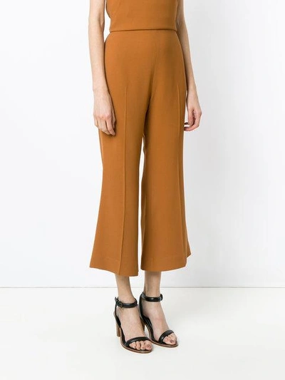 Shop Andrea Marques Flared Trousers In Ocre