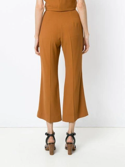 Shop Andrea Marques Flared Trousers In Ocre