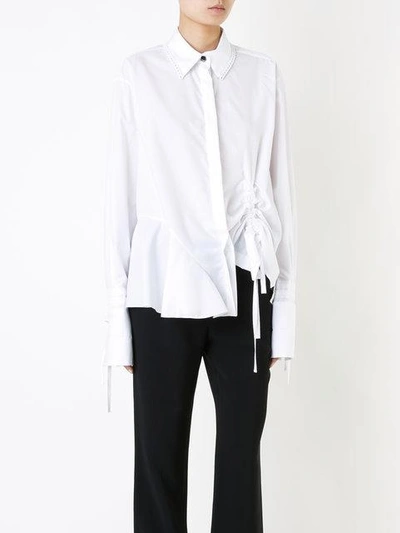 Shop Preen By Thornton Bregazzi Drawstring Detail Shirt In White