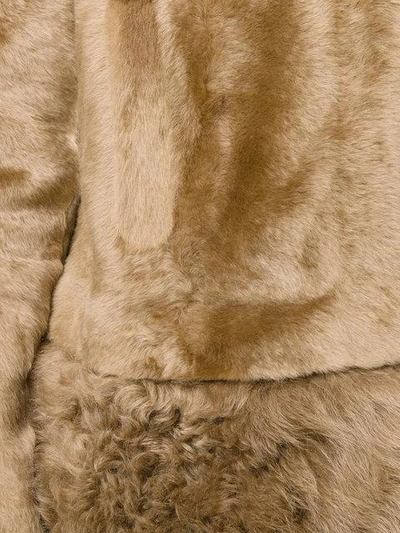 Shop Yves Salomon Shearling Coat In Brown