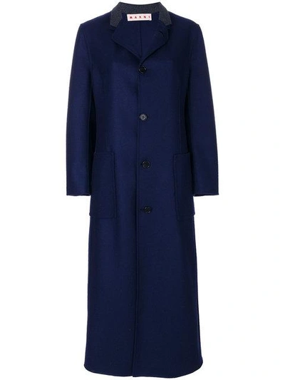 Shop Marni Manteau Coat - Blue