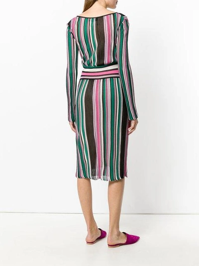 Shop Missoni Striped Wrap Dress - Multicolour