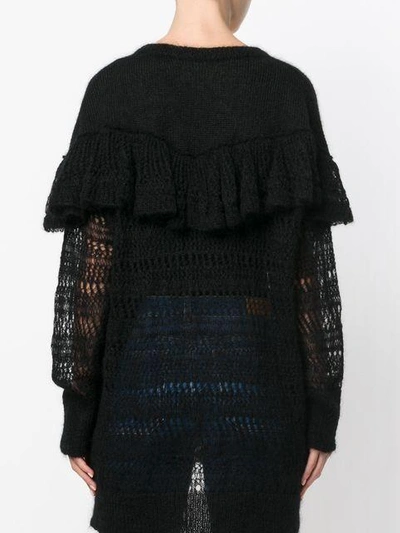 Shop Stella Mccartney Ruffle Neck Sweater In Black