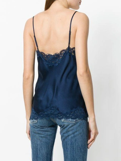 Shop Gold Hawk Lace Trim Cami Top In Blue