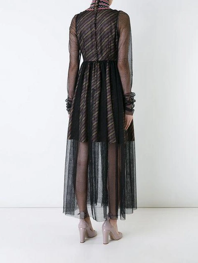 Shop Katharine Hamnett Beaded Neck Sheer Dress - Black