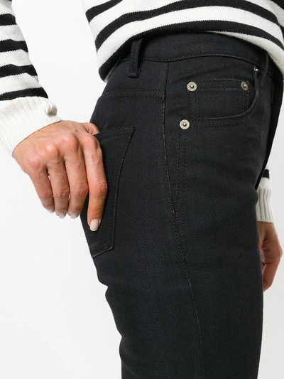 Shop Saint Laurent Mid Waist Tight Slim Fit Jeans In Black