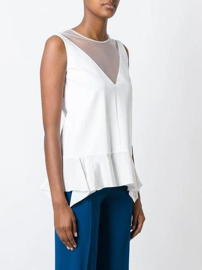 Shop Stella Mccartney Tuxedo Peplum Tank Top In White