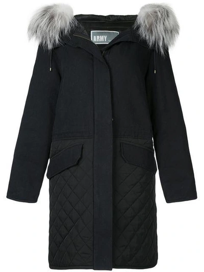 Shop Yves Salomon Quilted Hooded Parka