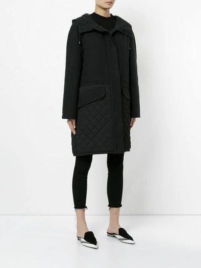 Shop Yves Salomon Quilted Hooded Parka