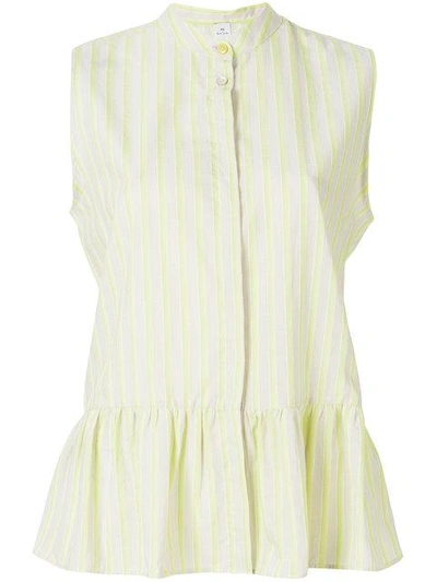 Shop Ps By Paul Smith Sleeveless Stripe Blouse - Yellow