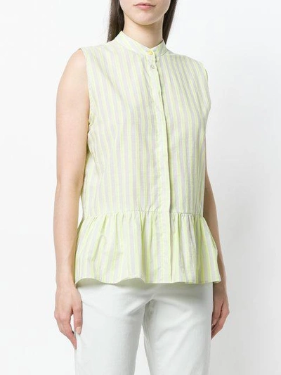 Shop Ps By Paul Smith Sleeveless Stripe Blouse - Yellow