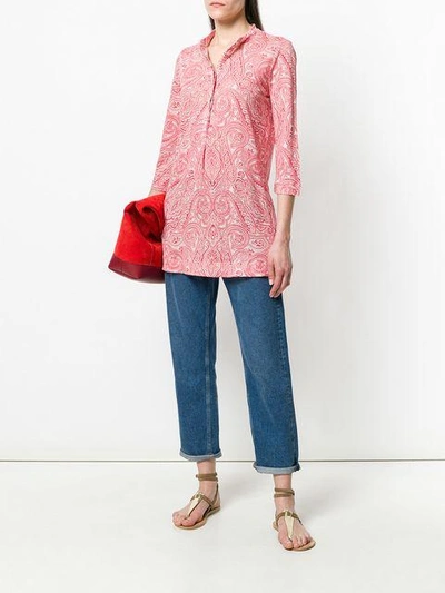 Shop Le Tricot Perugia Paisley-print Fitted Shirt In Red