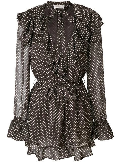 Shop Zimmermann Polka Dot Print Playsuit - Black