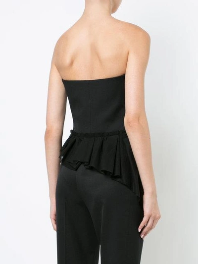 Shop Saint Laurent Voile Bustier Top In Black