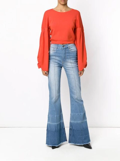 Shop Amapô Lyon Flared Jeans In Blue