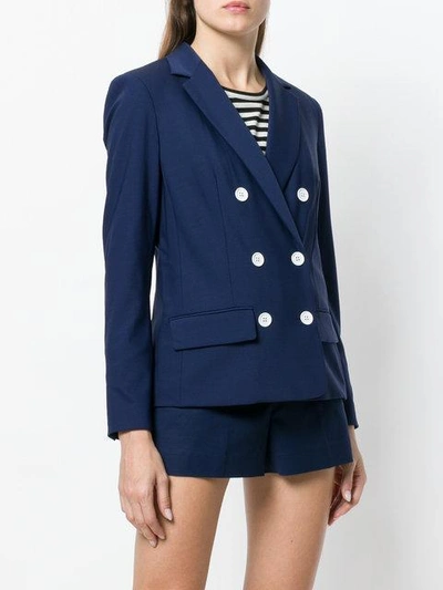 Shop Michael Michael Kors Double-breasted Blazer In Blue