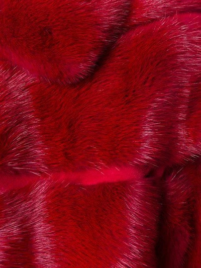 Shop Simonetta Ravizza Bevelled Fur Coat - Red