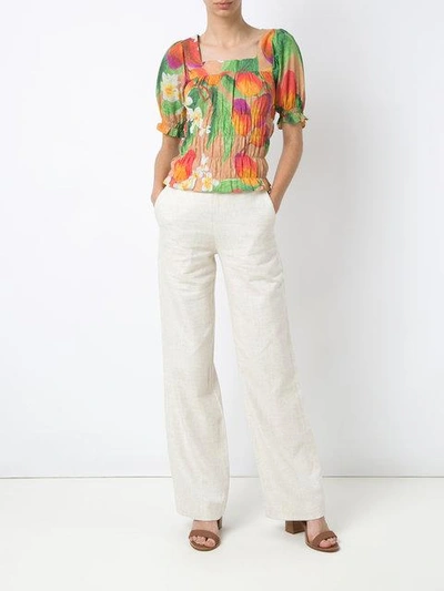Shop Isolda Straight Leg Trousers In White