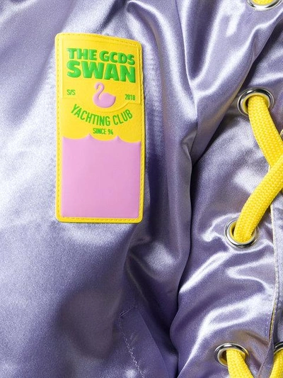 Shop Gcds Satin Bomber Jacket - Pink