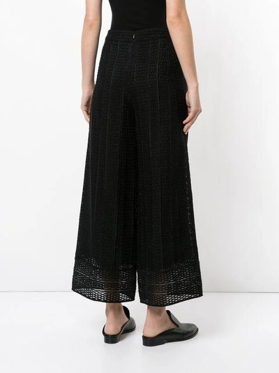 Shop Goen J Yarn-overlaid Organza Wide-leg Trousers In Black