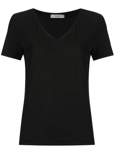 Shop Egrey V Neck T-shirt In Black